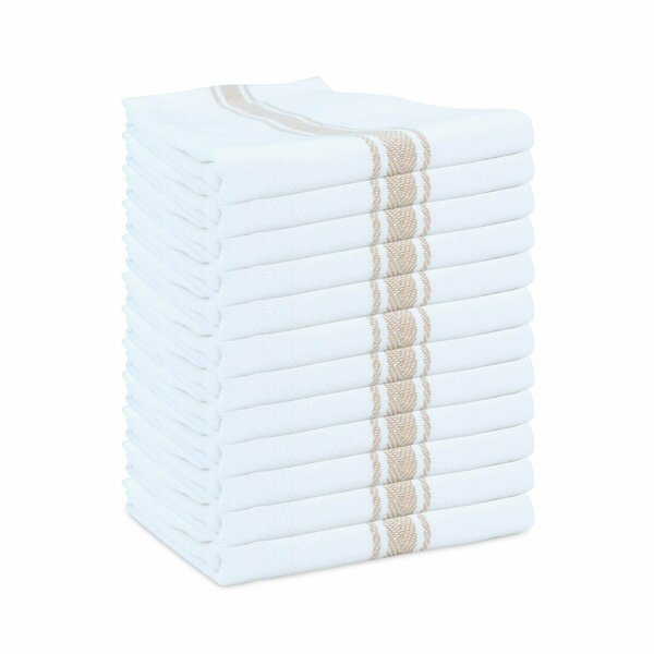 Monarch Brands Herringbone Tea Towels - Tan, 12PK PNP-SC-HTTS-24